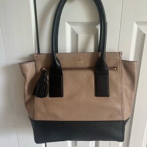 Kate Spade NY black brown leather Tote
